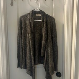 Pink Rose Charcoal Draped Cardigan Size small